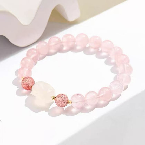 Rose Quartz Fox Crystal Bracelet
