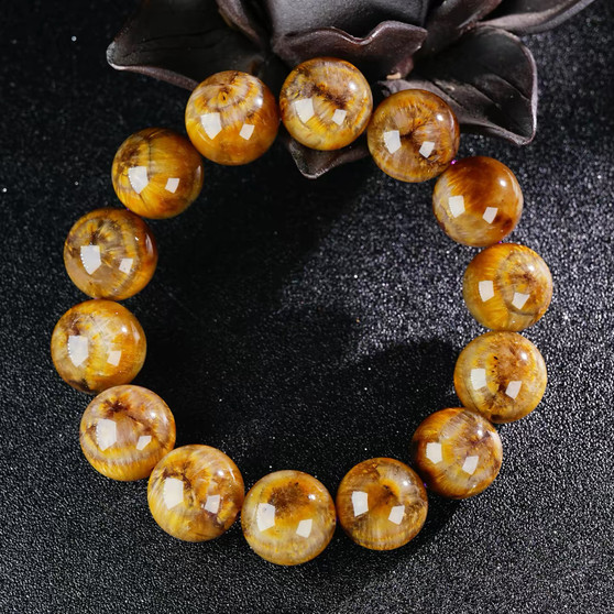 Golden Titanium Rutilated Crystal Bracelet