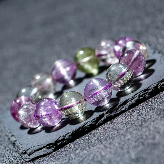 Lavender Golden Rutile Crystal Bracelet