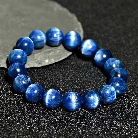 Blue Cat's Eye Kyanite Crystal Bracelet