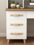 Solid Wood Handles & Legs: Rounded polished handles with smooth touch; raised solid wood legs for stable, moisture-resistant support.
