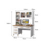 Combines a spacious desk surface with an open bookshelf, closed glass cabinets, and multiple drawers, providing dedicated storage for books, stationery, and office supplies. The total size is 140×60×180cm, ideal for small bedrooms or home offices.