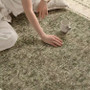 Green Vintage Floral Area Rug, Non-Slip Washable Low-Pile Carpet for Home Decor