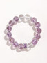 Amethyst Clear Crystal Silver Beaded Bracelet