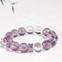 Amethyst Clear Crystal Silver Beaded Bracelet