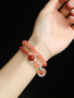 Pink Agate Peace Donut Bracelet