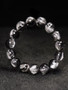 Black Silver Titanium Crystal Bracelet