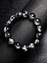 Black Silver Titanium Crystal Bracelet