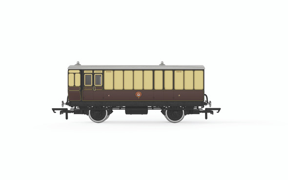 Hornby OO Gauge GWR, 4 Wheel Coach, Passenger Brake, 505 - R40310