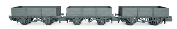 Rapido N Gauge 3x Dia 1349 5-Plank Wagons - SECR Grey 942002