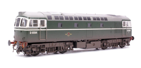 Heljan OO Gauge Class 33/2 D6594 BR Green Weathered DCC Ready Model Locomotive 3379