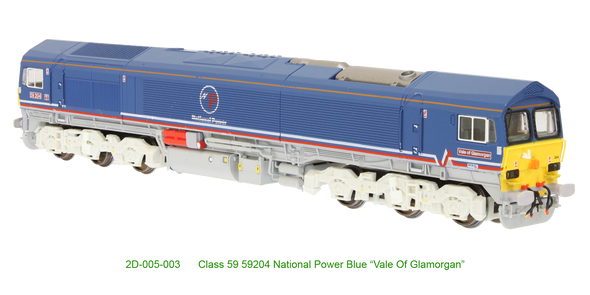 Dapol N Gauge Class 59 204 National Power Blue 2D-005-003