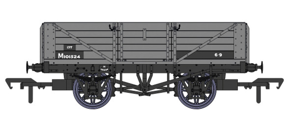 Rapido Trains OO Gauge LMS Dia 1666 Open Wagon - No.M101524 BR Grey 937013