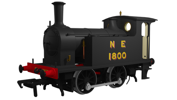 Rapido Trains OO Gauge NER Class Y7 0-4-0T - No 1800 NE Plain Black DCC Ready Model Steam Locomotive 932005