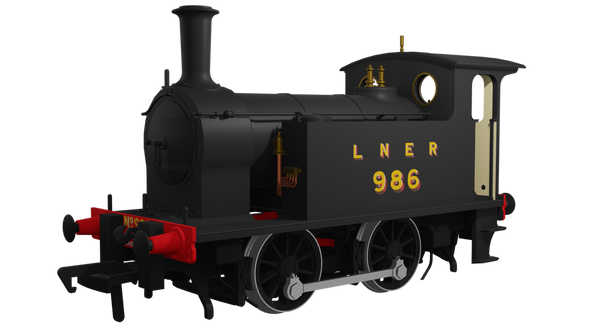 Rapido Trains OO Gauge NER Class Y7 0-4-0T - No 986 LNER Plain Black DCC Ready Model Steam Locomotive 932006