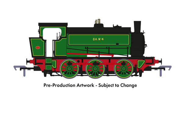 Rapido Trains OO Gauge 16" Hunslet - No. 3855/1955 Glasshoughton No. 4, lined green - DCC Ready 903015