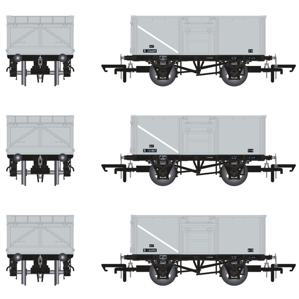 Accurascale OO Gauge 16T Mineral Wagon Triple Pack - BR Pre TOPS Coal Model Railway Wagon ACC1022