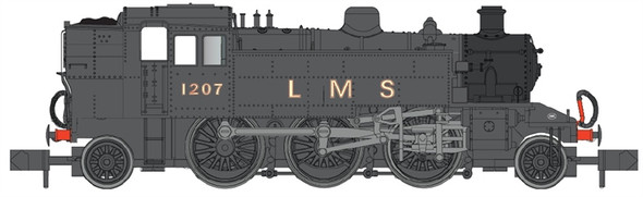 Dapol N Gauge Class 2MT Ivatt 1207 LMS Unlined Black DCC Ready Model Railway Steam Locomotive 2S-015-005