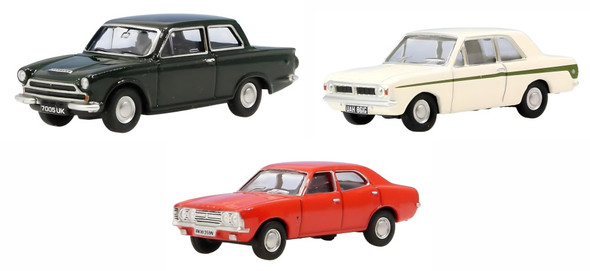 Oxford Diecast OO 3 Piece Ford  Cortina Set 76SET84