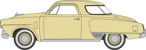 Oxford Diecast HO 1950 Studebaker Champion Starlight Coupe Tulip Cream 87SC50001