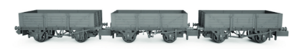 Rapido N Gauge 3x Dia 1349 5-Plank Wagons - BR Grey 942014