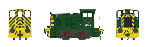 Heljan OO Gauge Class 02 0-4-0DH D2864 BR Green W/Yellow Bufferbeam 2841