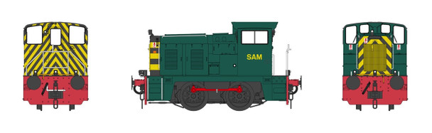 Heljan OO Gauge Class 02 0-4-0DH Ex-D2868 'SAM' Industrial Green Weathered 2850