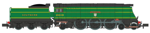 Dapol N Gauge West Country Class 'Okehampton' 2CC113 SR Malachite Green Crest 2S-034-004