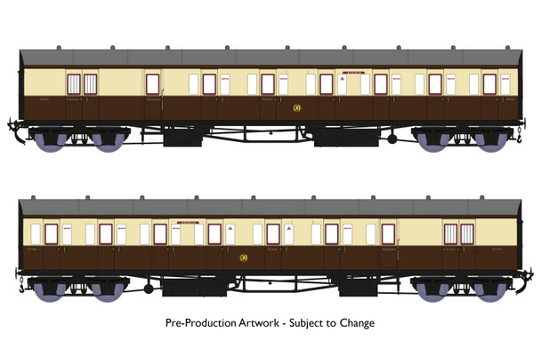 Rapido Trains OO Gauge GWR Dia E140 'B-Set' Twin Pack - GWR Shirtbutton Livery 946001