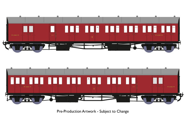 Rapido Trains OO Gauge GWR Dia E140 'B-Set' Twin Pack - BR Crimson 946003