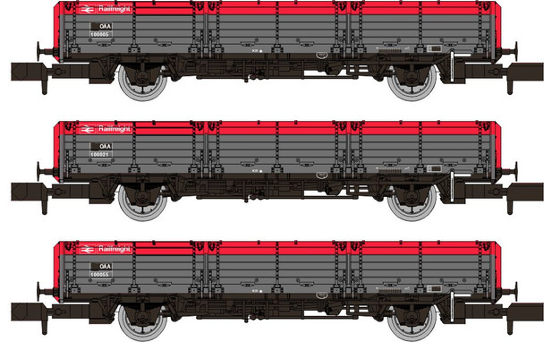 Rapido Trains N Gauge OAA Triple Pack - BR Railfreight Red/Grey Pack 2 956004