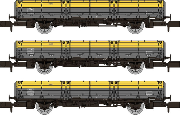 Rapido Trains N Gauge OAA Triple Pack - BR Civil Link Grey/Yellow 956005