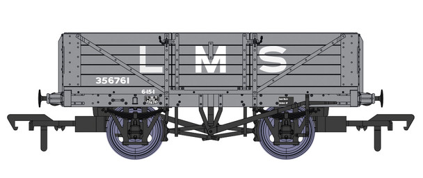 Rapido Trains OO Gauge LMS Dia 1666 Open Wagon - No.356761 LMS Grey 937004
