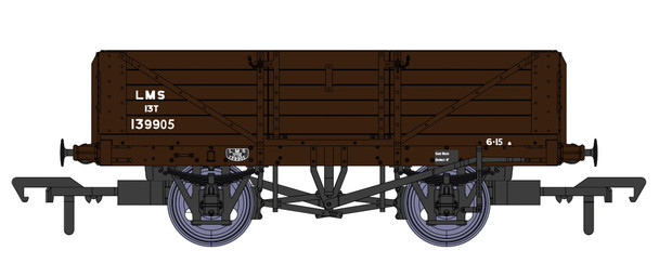 Rapido Trains OO Gauge LMS Dia 1666 Open Wagon - No.139905 LMS Bauxite 937008