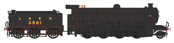 Heljan OO Gauge Gresley O2/2 3501 LNER Black 3900