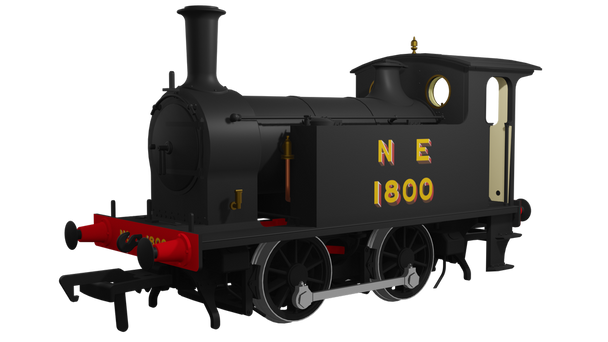 Rapido Trains OO Gauge NER Class Y7 0-4-0T - No 1800 NE Plain Black DCC Sound Model Steam Locomotive 932505