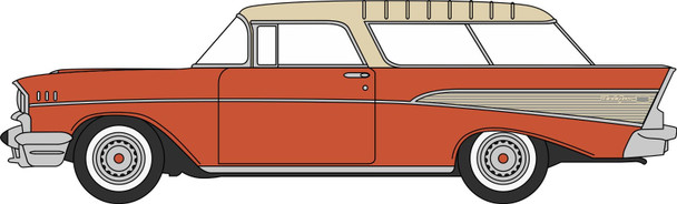 Oxford Diecast HO 1958 1957 Chevrolet Nomad Adobe Beige/Sierra Gold 87CN57008