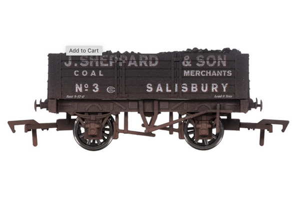 Dapol OO Gauge 5 Plank Wagon 9' Wheelbase J Sheppard 3 Weathered DA4F-052-038