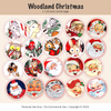 Digital | Woodland Christmas 1 1/2 inch Circle Tags