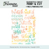 Digital + Print & Cut | Beach Words