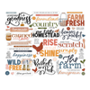 Farm Words 6x12 pop-out die-cuts featuring farm, homestead, and country-themed titles and phrases. Made in the USA on acid-free 80 lb cardstock.