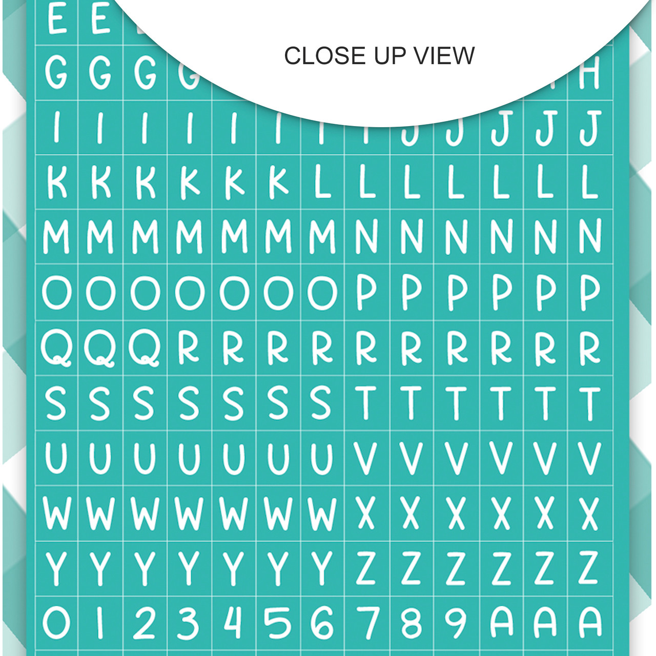 Pretty Little Studio Teal Tile ABC Stickers
