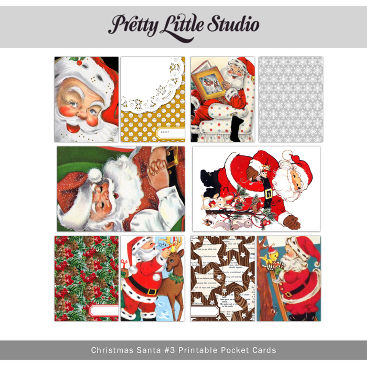 Printable | Christmas Santa #3 Cards - Pretty Little Studio printable-christmas-santa-3-cards-pretty-little-studio
