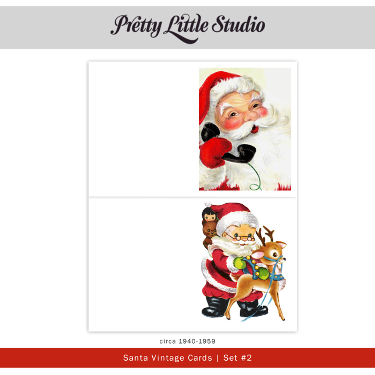 Stickers  Santa Claus (vintage) - Pretty Little Studio