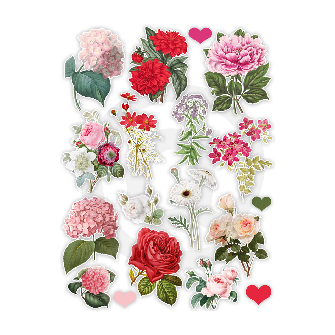 Buy Three Red Flowers Sticker - Die cut stickers - StickerApp