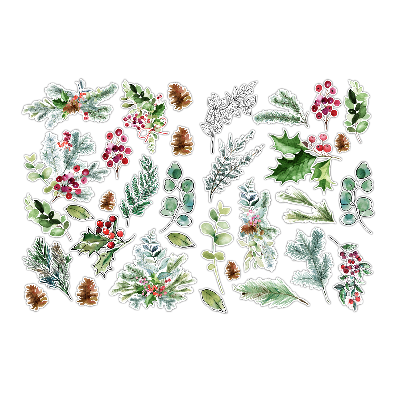 Little Christmas Trees * Glitter Foam * White, Green or White and Green *  Set of Twelve — The Die Cut Shop