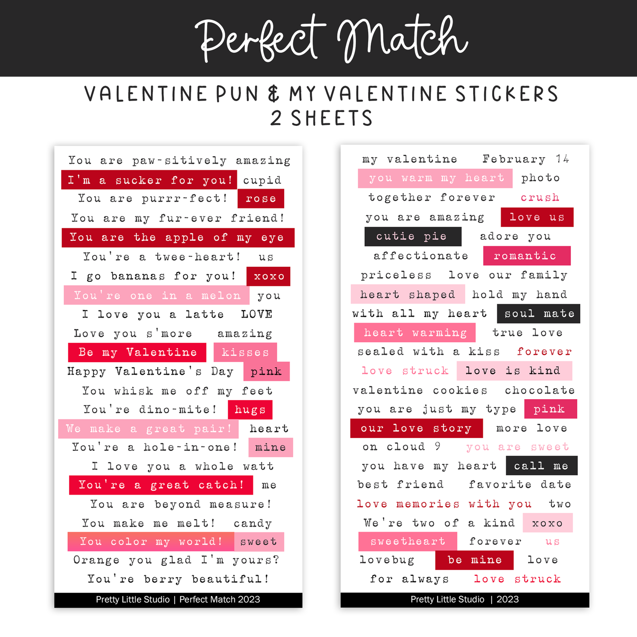 Digital  Perfect Match Valentine KIT - Pretty Little Studio