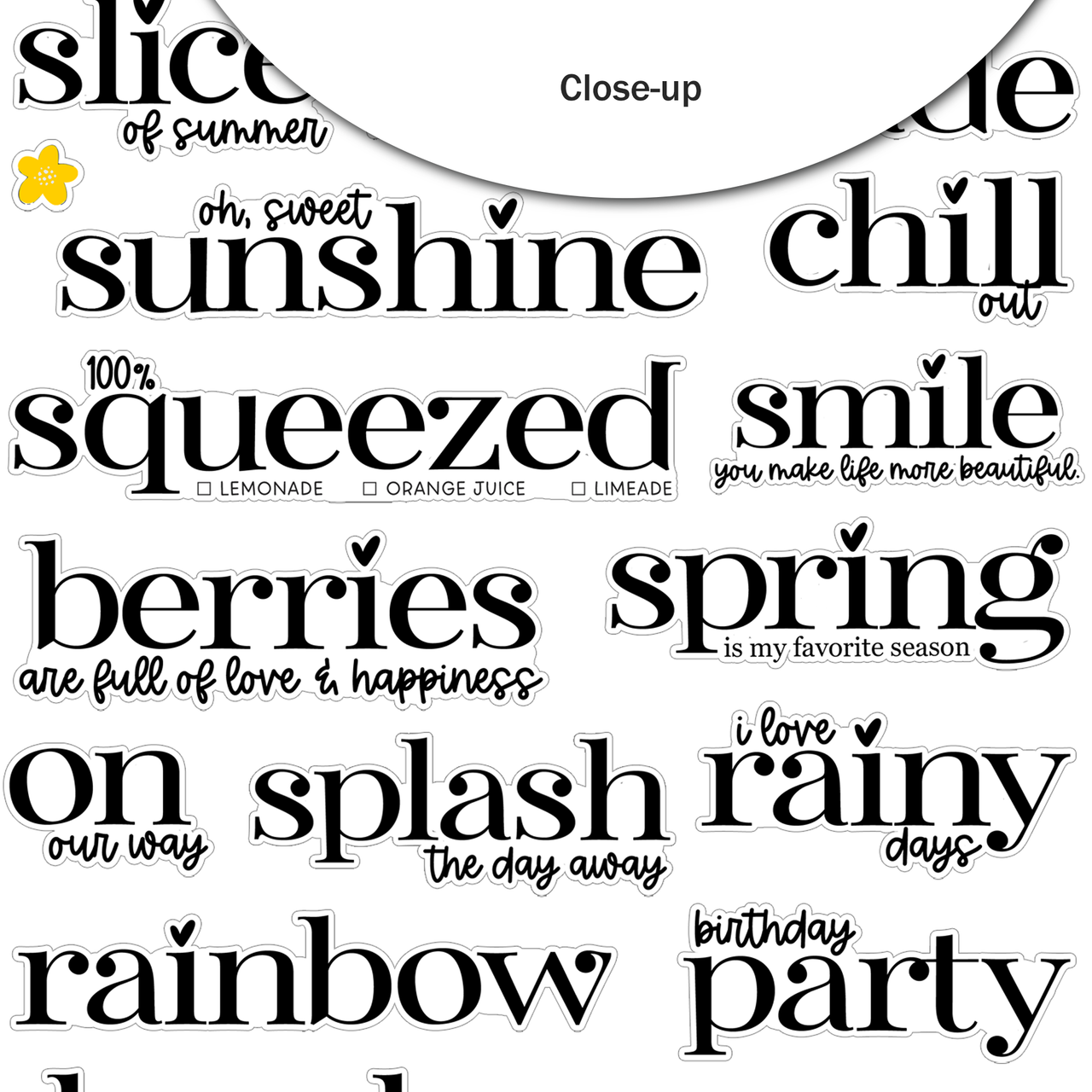 Stickers | Fun in the Sun Words | Clear