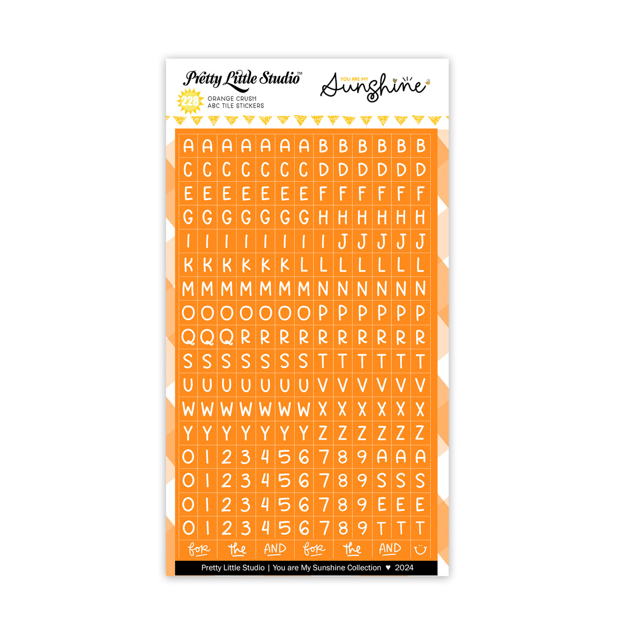 Pretty Little Studio Orange Tile ABC Stickers