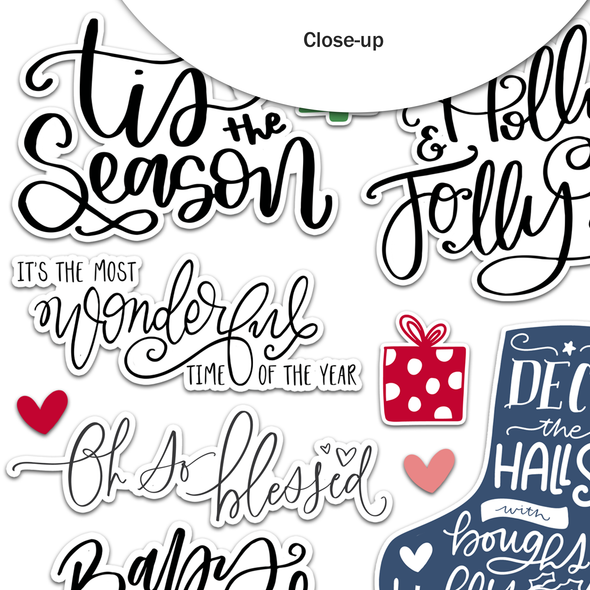 Stickers | Holly Jolly | Clear